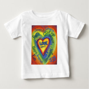 T-shirt Pour Bébé Rainbow Spirit Hearts Amour Art Custom Shirt