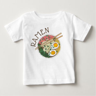T-shirt Pour Bébé Ramen Noodles Bowl Restauration Japonaise Foin
