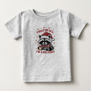 T-shirt Pour Bébé Raton laveur drôle Tout d'abord je suis un délice