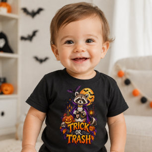 T-shirt Pour Bébé Raton laveur Trick or Trash Vampire Halloween Tout