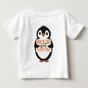 T-shirt Pour Bébé Ravi de me rencontrer : enseigne pingouin personna
