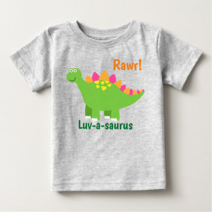 T-shirt Pour Bébé Rawr ! Dinosaure vert pour bébé garçon Luv-a-sauru