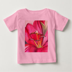 T-shirt Pour Bébé Red Alert Lily aquarelle peinture de fleur