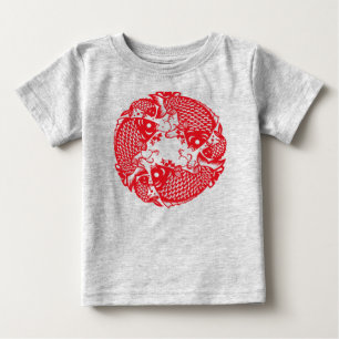 T-shirt Pour Bébé Red Whirling Koi Carp Fish Group Toddler Tee
