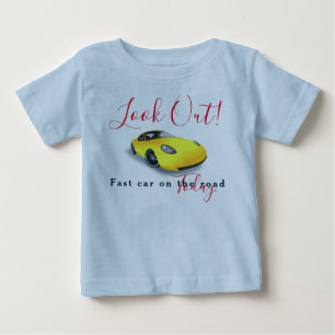 T-shirt Pour Bébé Regardez La Voiture Jaune Rapide