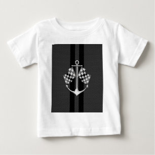 T-shirt Pour Bébé Régate nautique en décor de style de fibre de
