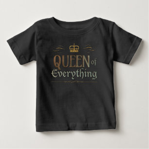 T-shirt Pour Bébé REINE de tout - Gold Royal Crown Letters