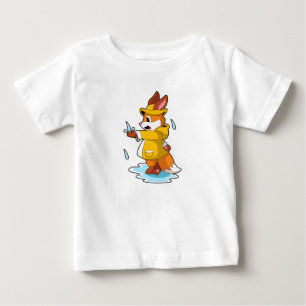 T-shirt Pour Bébé Renard à la pluie avec gouttes de pluie