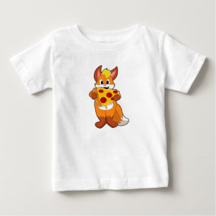 T-shirt Pour Bébé Renard avec pizza