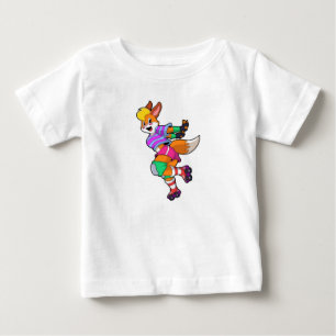 T-shirt Pour Bébé Renard comme Patineur Inline avec Patinage Inline