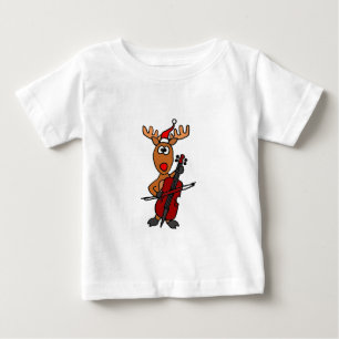 T-shirt Pour Bébé Renne drôle jouant Noël de violoncelle