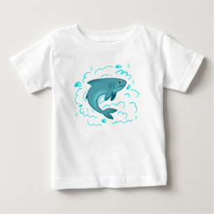 T-shirt Pour Bébé Requin de dessin animé mignon   Animal marin amusa