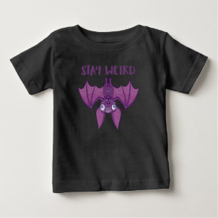T-shirt Pour Bébé Restez bizarre chauve-souris caricaturale