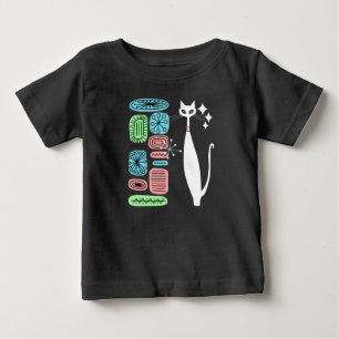 T-shirt Pour Bébé Retro Atomique Moyen Siècle moderne Cool Chat