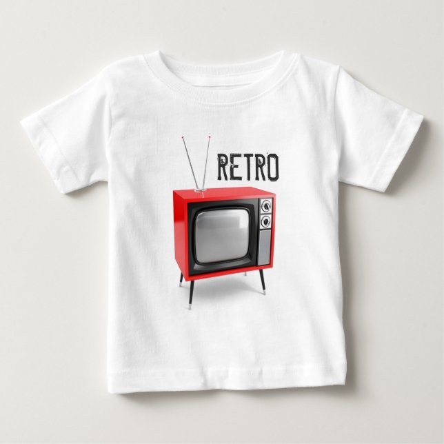 T-shirt Pour Bébé Rétro chemise d'enfant en bas âge de TV (Devant)