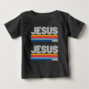 T-shirt Pour Bébé Rétro Jésus roi chrétien
