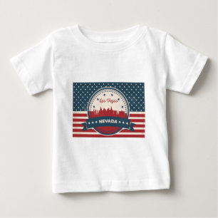 T-shirt Pour Bébé Retro Las Vegas Skyline