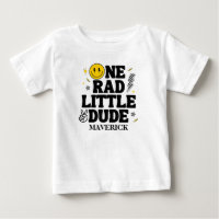 Retro One Rad Little Dude Smile Boy 1er Anniversai