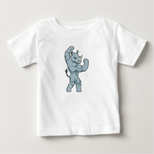 T-shirt Pour Bébé Rhino comme Bodybuilder extrême