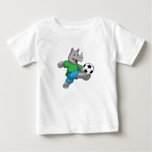 T-shirt Pour Bébé Rhino comme joueur de football avec Soccer