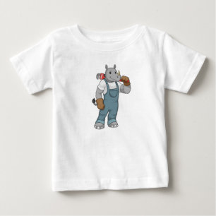 T-shirt Pour Bébé Rhino en Handyman avec Pince à pompe à eau