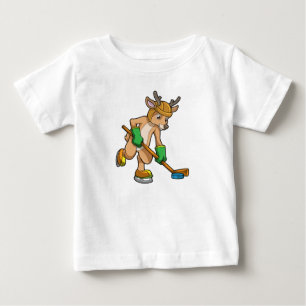 T-shirt Pour Bébé Rinder au hockey sur glace avec bâton de hockey