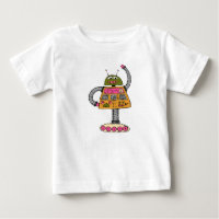 Robot Frankie, orange sur blanc