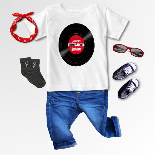 T-shirt Pour Bébé Rock Baby First Birthday Vinyl Record Étiquette ro