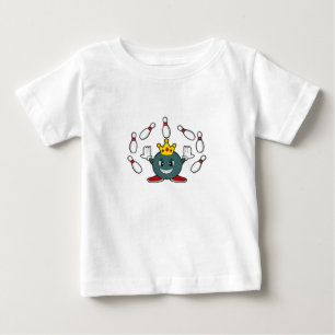 T-shirt Pour Bébé Roi au bowling avec quille de bowling