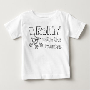 T-shirt Pour Bébé Rollin' avec les amis drôle de poussette