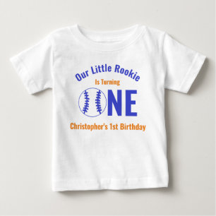 T-shirt Pour Bébé Rookie Baseball 1er anniversaire