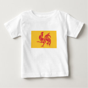 T-shirt Pour Bébé Rooster rouge (Drapeau de Wallonie)