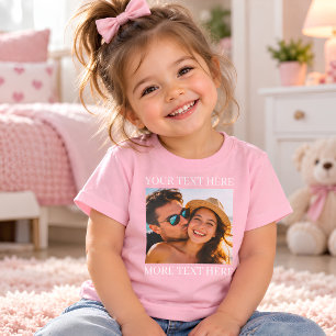 T-shirt Pour Bébé Rose avec photo et texte personnalisés