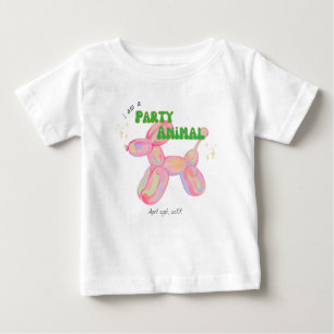 T-shirt Pour Bébé Rose Je suis le ballon animal de fête d'anniversai