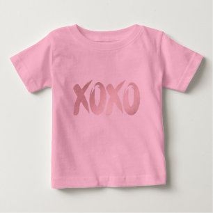 T-shirt Pour Bébé Rose XOXO Script de brosse lettres main mignon