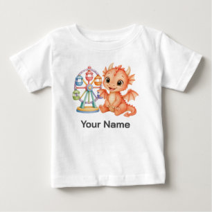 T-shirt Pour Bébé Roue de Ferris Licorne Bébé Dragon Personnalisée