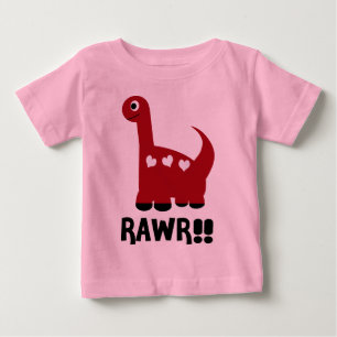 T-shirt Pour Bébé Rouge de Rawr Dino