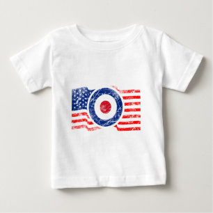 T-shirt Pour Bébé Roundel Mods USA - Scooter cible