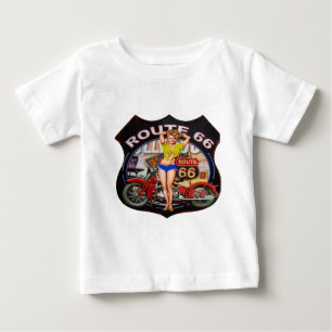 T-shirt Pour Bébé Route 66 avec moto