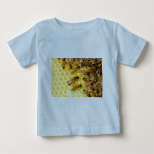 T-shirt Pour Bébé Ruche D'abeilles Miel Combiné Sucré Dessert Jaune