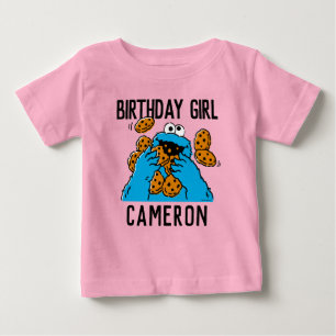 T-shirt Pour Bébé Rue Sésame Cookie Monster 1er anniversaire