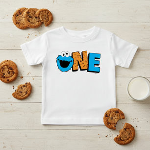 T-shirt Pour Bébé Rue Sésame   Cookie Monster 1er anniversaire