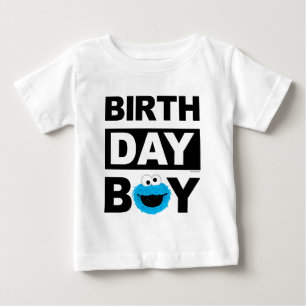 T-shirt Pour Bébé Rue Sésame   Cookie Monster - Birthday Boy Baby