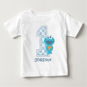 T-shirt Pour Bébé Rue Sésame Cookie Monster Premier Anniversaire