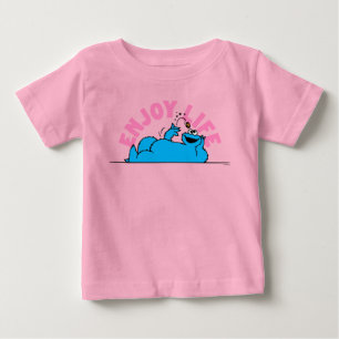 T-shirt Pour Bébé Rue Sésame Cookies Monster Enjoy Life