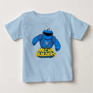 T-shirt Pour Bébé Rue Sésame Méca Builders Cookie In Action