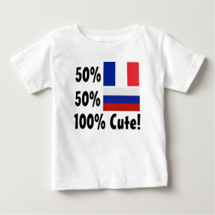 T-shirt Pour Bébé Russe du Français 50% de 50% 100% mignon