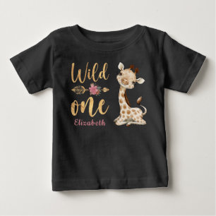 T-shirt Pour Bébé Safari Wild One Baby Animals 1er anniversaire fill