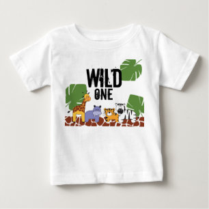 T-shirt Pour Bébé Safari "WILD ONE", thème de la jungle premier ann