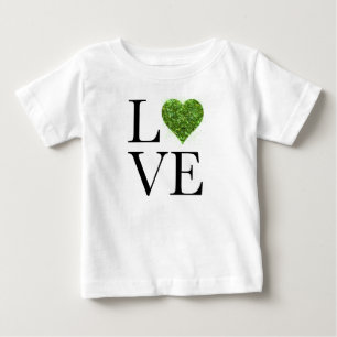 T-shirt Pour Bébé Saint Patrick Amour coeur étincelant vert